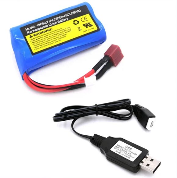 Wltoys Uyumlu 7.4v 18650 Li-on  2500 mah T-Plug Soketli Oyuncak Pili ve Sarj