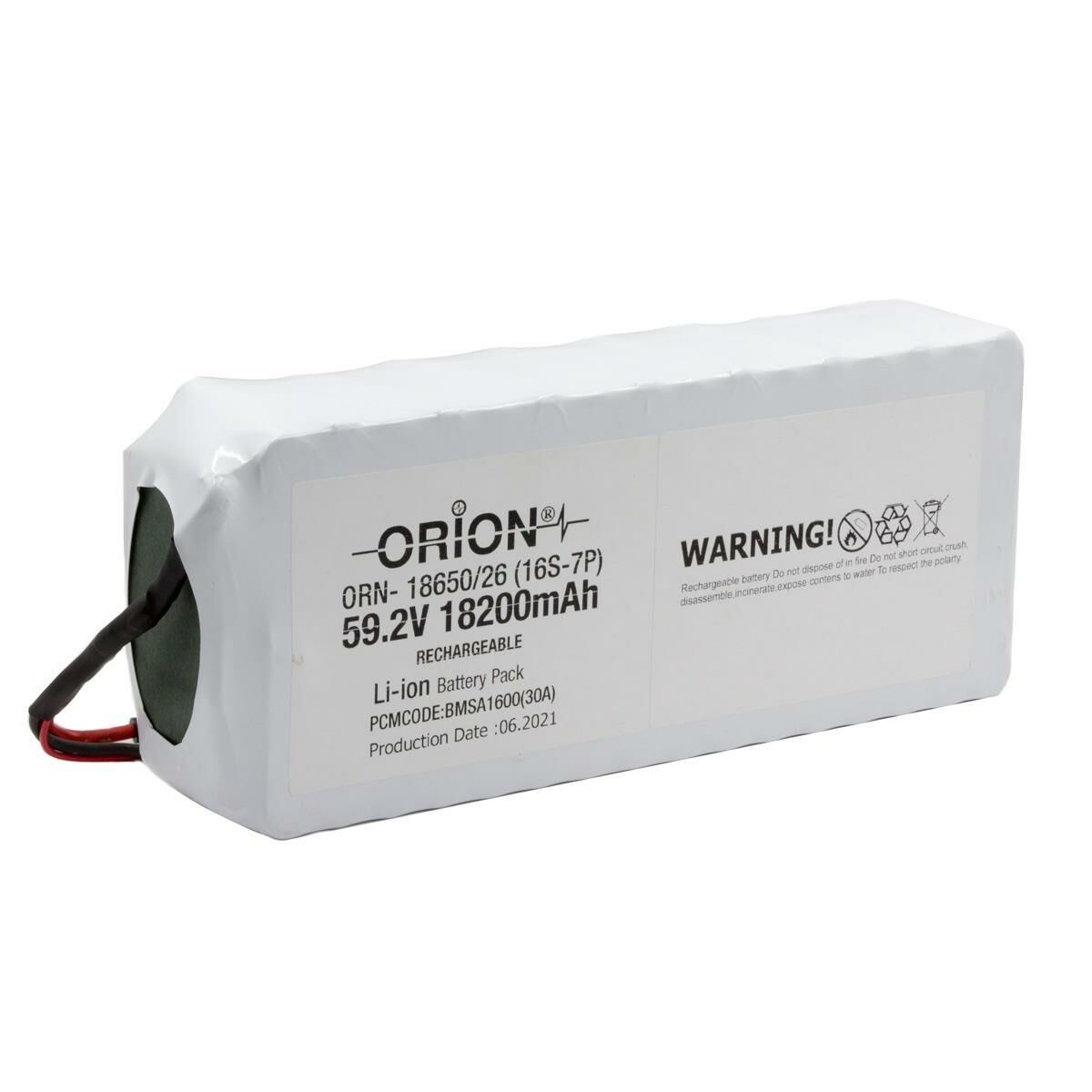 60V 18.2Ah 16S7P Li-ion Elektrikli Bisiklet Pili