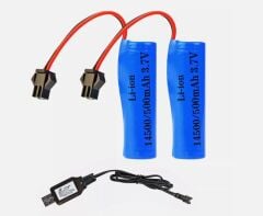 3.7v 14500 Lion 2 Adet Oyuncak Pili ve Usb Şarj Cihazı
