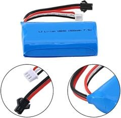 7.4v 1500mah 18650 Li-on Siyah Soketli Oyuncak Pili SP2P Soket